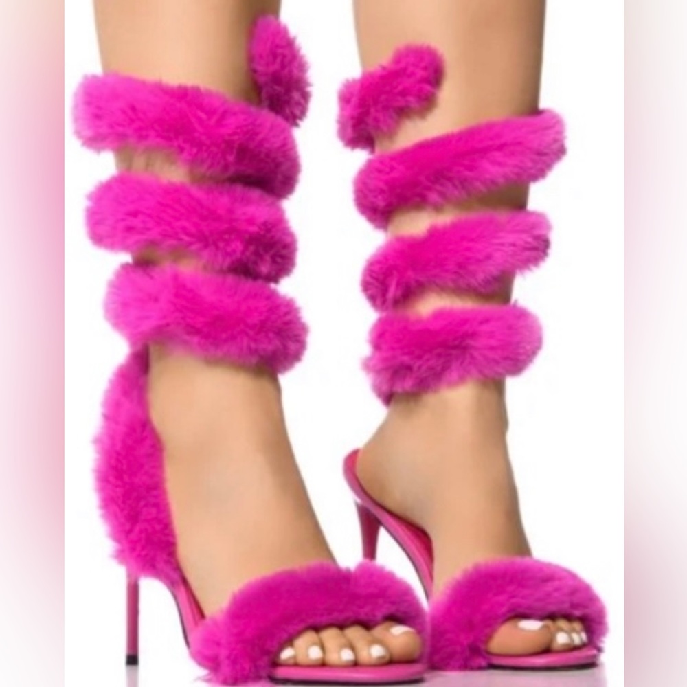 Faux Fur Wrap Up Stilleto
